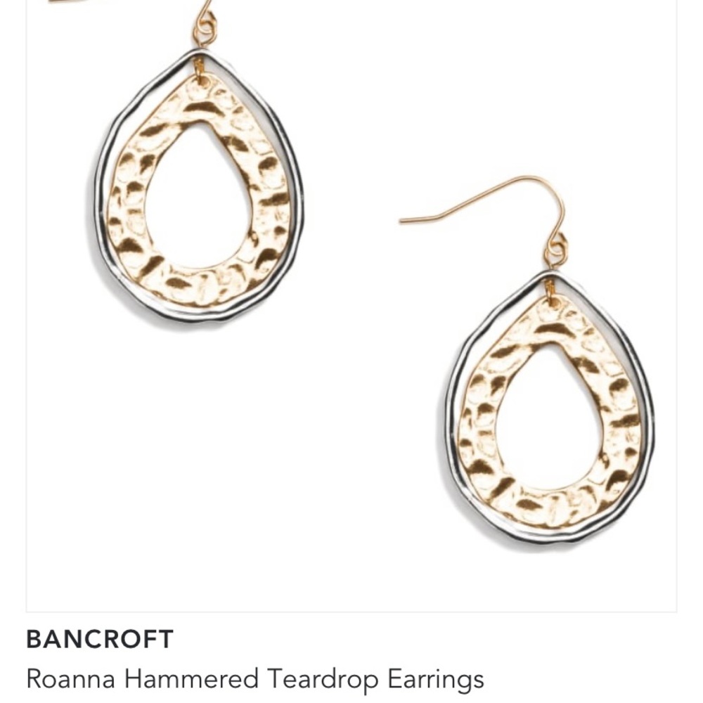 NWT! Bancroft Roanna Hammered Teardrop Earrings